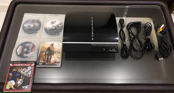 PS3 Fat 80GB/160GB (Working) + 5 Games + Cables | No Controller