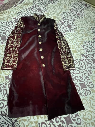 Men’s Velvet Wedding Sherwani – Excellent Condition