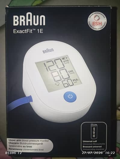 Braun exactfit E1 Upper Arm Blood pressure monitor