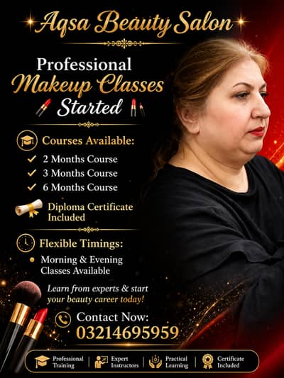 Aqsa Beauty Salon | Skin Clinic | Beautician Courses | Admission open