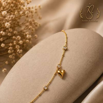 luxury heart charm bracelet| Satinless steel bracelet| @sang e noor