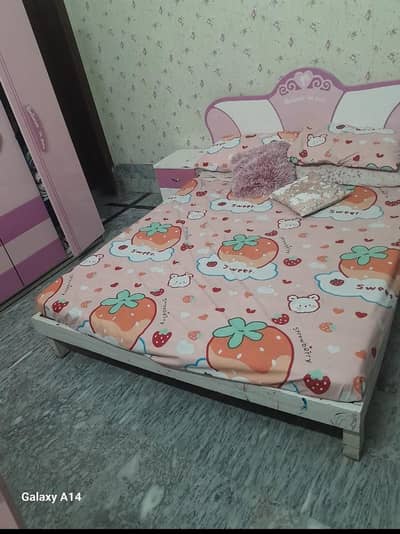 double bed sode tables study copboard 3 door wardrobe dressing
