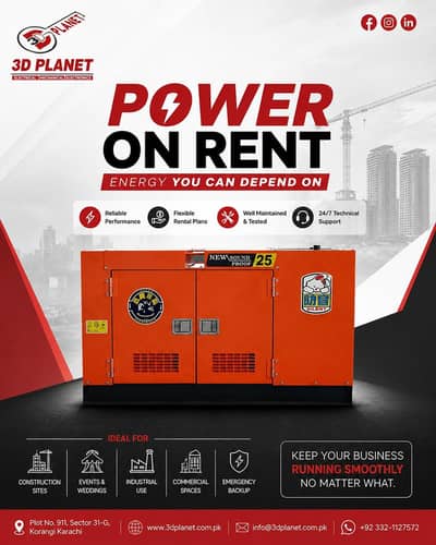 generator on rent , diesel generator on rent , industrial generator