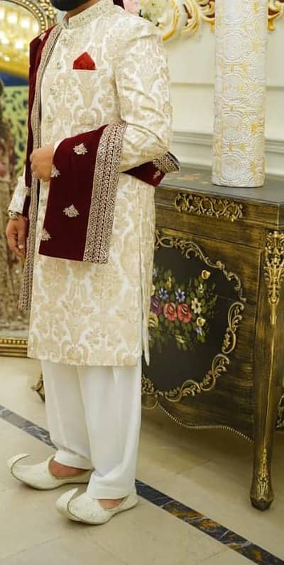 Sherwani,Khussa ,Qulla and Shawl