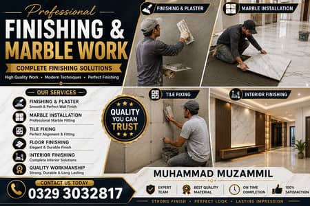 Muhammad Muzammil – Professional Finishing, Plaster & Marble Work Ser