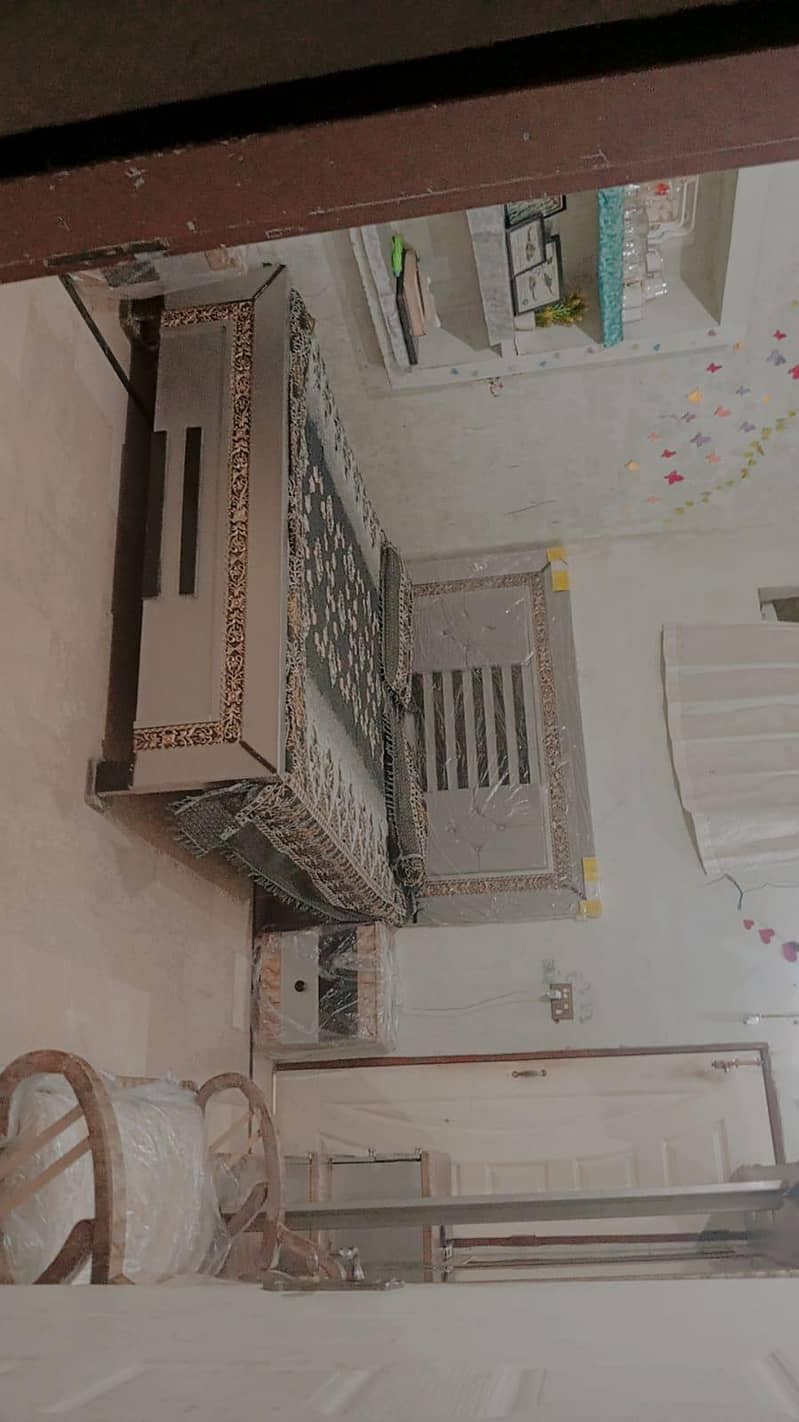 bed, dressing table,2 side table,2 seater sofa,almari 1
