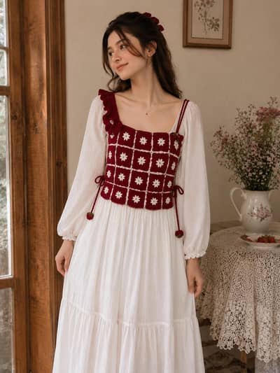 croshet tie side for girls