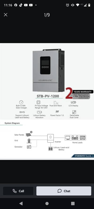 1.2 kw solar inverter with two years warranty