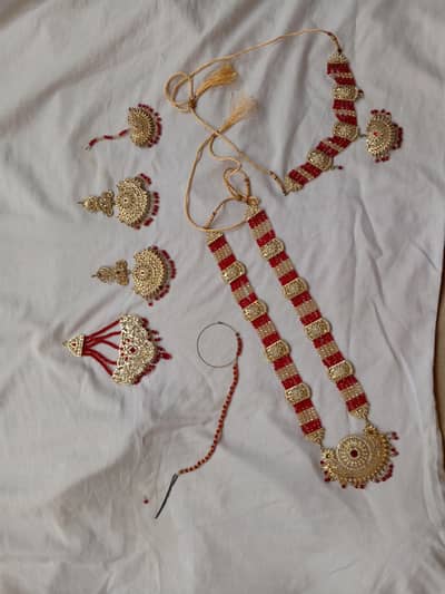 ​Red & Gold Bridal / Heavy Bridal Jewelry Set (Complete Set)