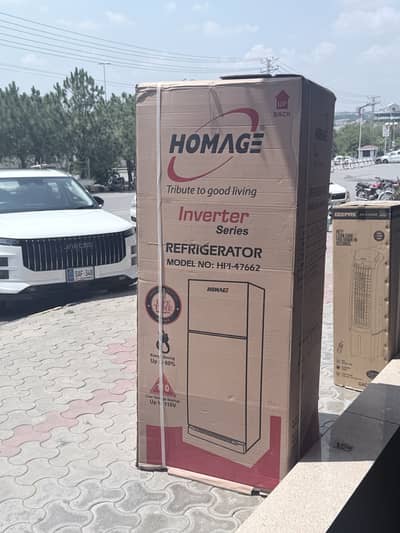 Brand new Homage Inverter Refrigerator (Model: HRI-47662) for sale.