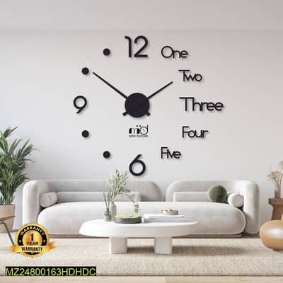 Modern Wall Clock 24x24 Inch Laminated Wood Design