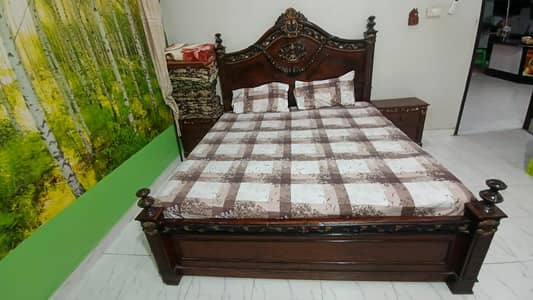 pure wooden bed for urgent sale slightly use
