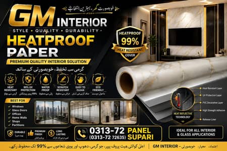 glass paper window heat proof 99 persent heat cover