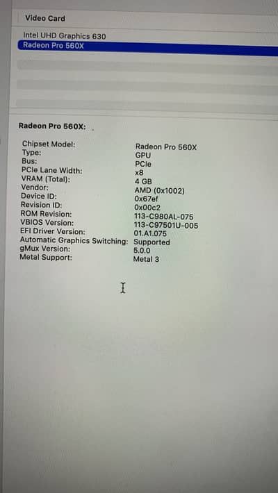 Macbook pro 2018 15” inch