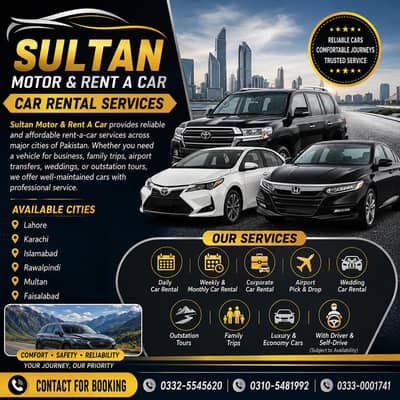 Rent A Car Rawalpindi/Car Rental/Tours/Coaster/Grand Cabin/BRV/APV