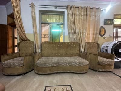 Luxury 5-Seater Velvet Sofa Set (3+1+1) / Velvet Tufted Sofas