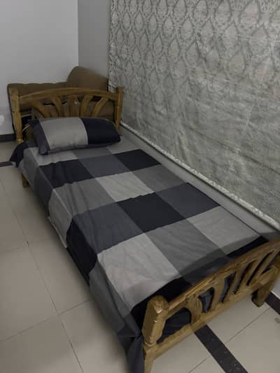 SINGLE BED FOR SALE WITH MATTRESS | OAK WOOD BED FOR SALE
