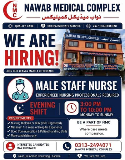Hiring Staff Nurse for evening