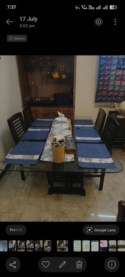 Elegant Glass top Dinning table