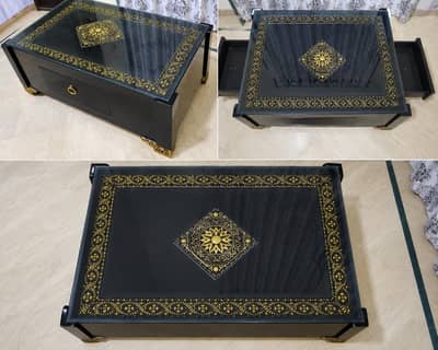 Elegant Glass-Top Center Table with Storage Drawer