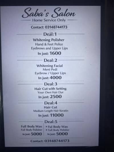Home salon services
