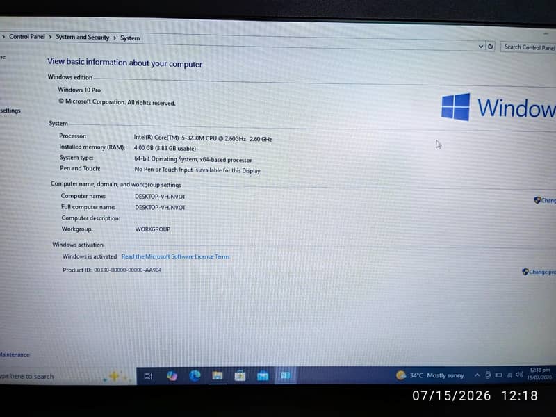 Dell Core i5 3rd generation 2