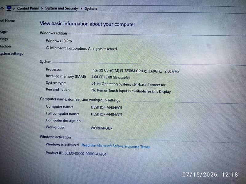 Dell Core i5 3rd generation 3