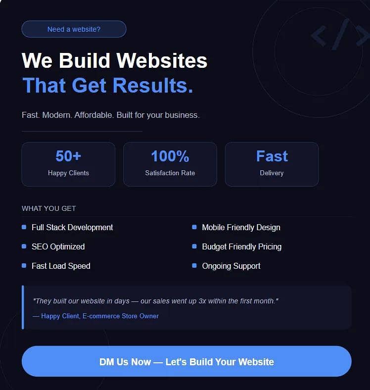 NEED A WEBSITE? 0
