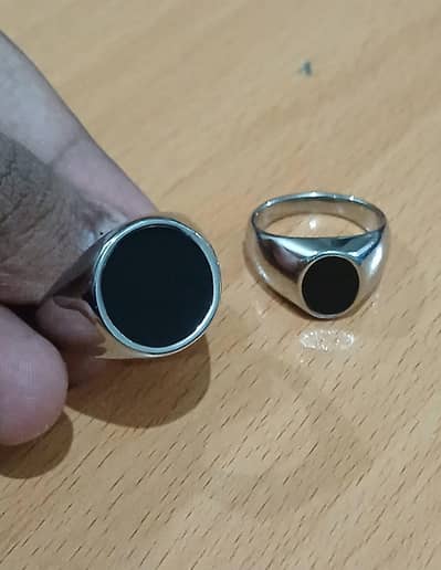Men's Rings | Pair of Black Stone Mens Rings (New)