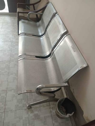 Two office Table and Two office Chair + Two steel bench visitor.