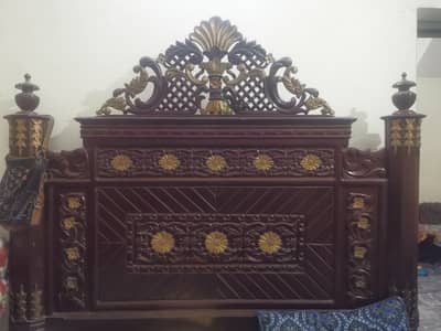 Pure wood chiniot bed set