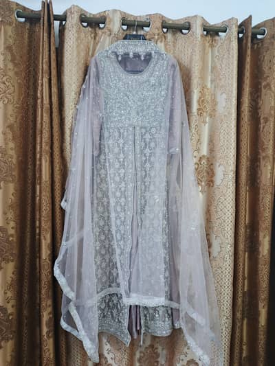 purple maxi with dupatta