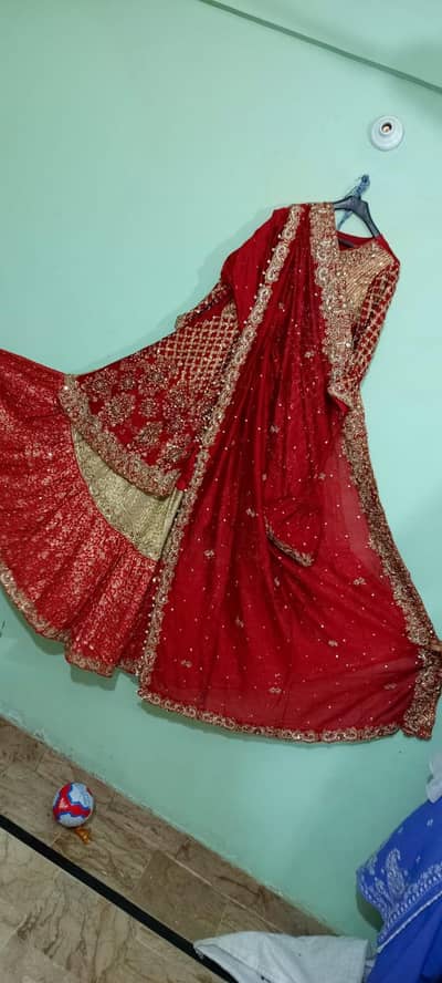 Self Customized Bridal Farshi Lehenga With Long Shirt