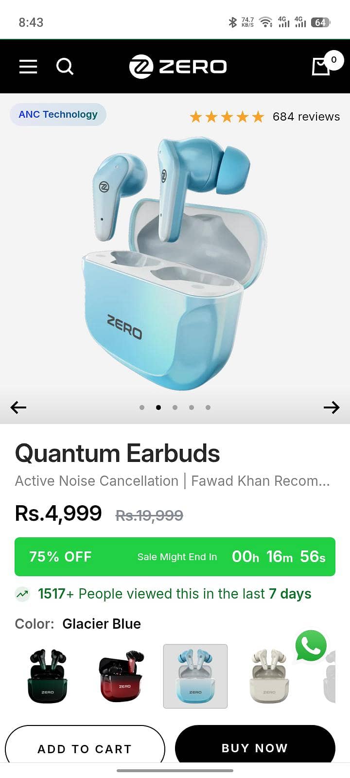 Quantum zero Bluetooth earbuds 1