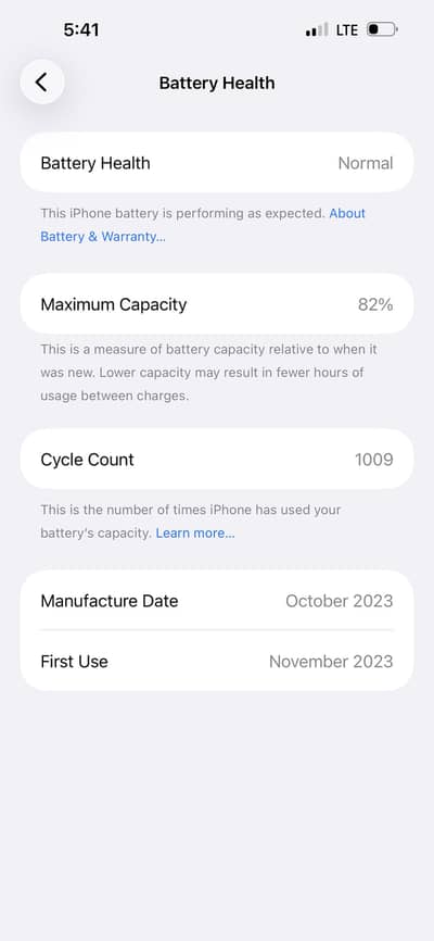Original iPhone 15 Pro Max Battery 82% BH