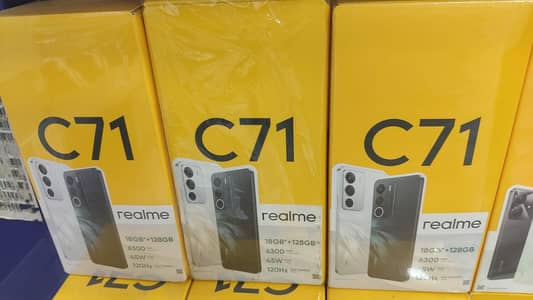 New  Realme C71 -6RAM+128 GB STORE. Box- Charger-PTA aprove-6300mah