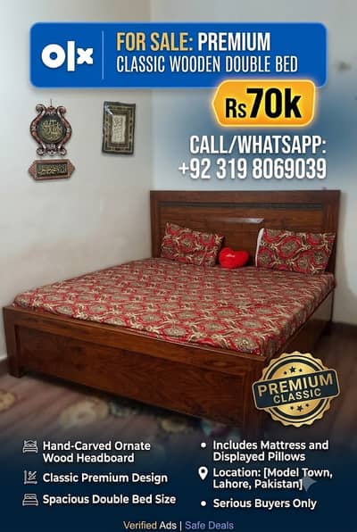 Double Bed with premium Metresss 10/8