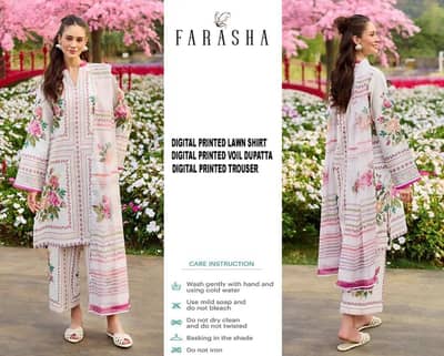 Branded Premium Lawn Unstitched 3-Pc Suit | Free Delivery