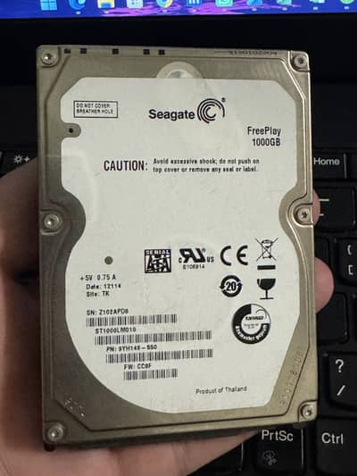Seagate 1 Tb Hard Drive | 100% Health | With Free USB to Sata Cable