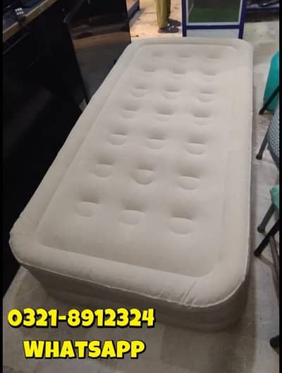 Rechargeable Single High Air Bed 76''40''14'' Umrah Touring Camping