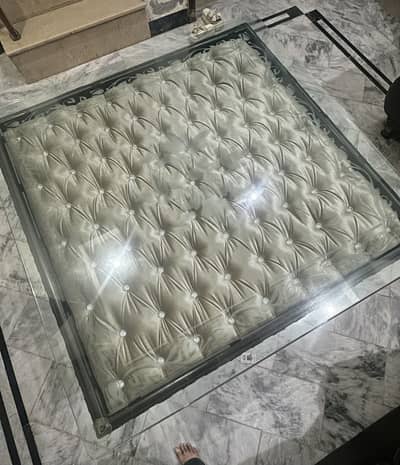 Luxury Solid Wooden Centre/Dining Hall Table with thick Glass top