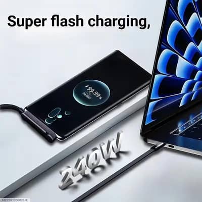 type C fast charger Max 240W Foldable phone stand date cable