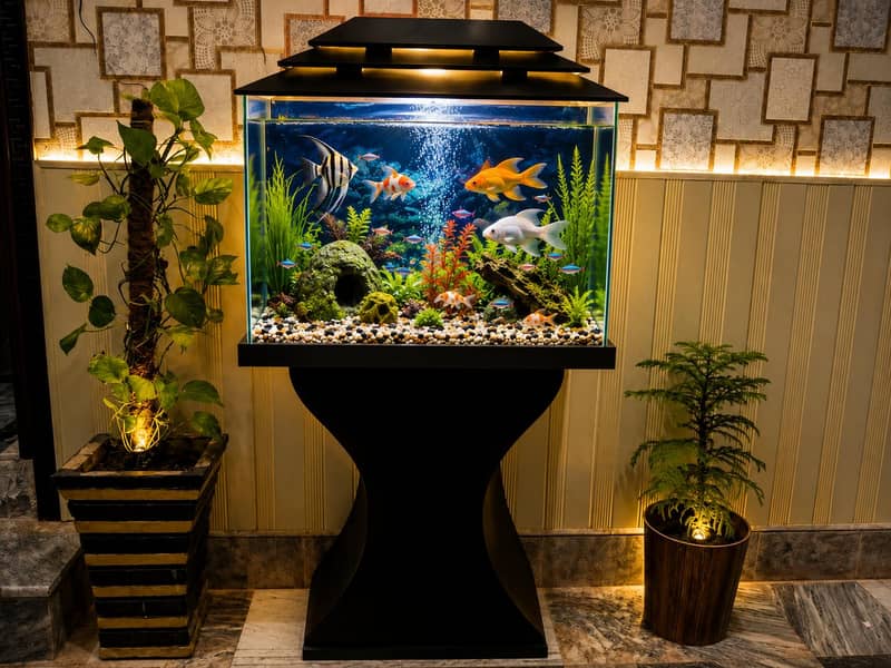 Modern Aquarium with Goldfish 1