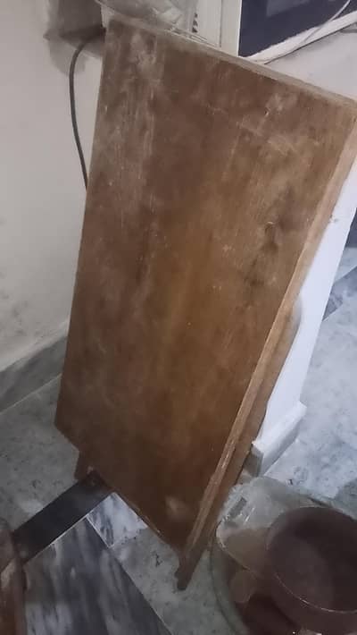 wooden table, plastic tables, wooden phata, show case
