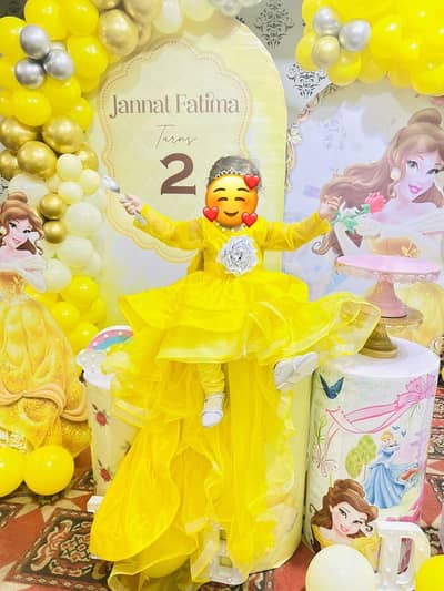 Tail frock yellow color 2 years kid