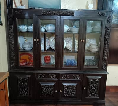 beautiful wooden showcase