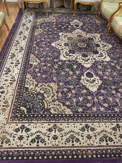Elegant Turkish Purple Rug | Traditional Floral Design