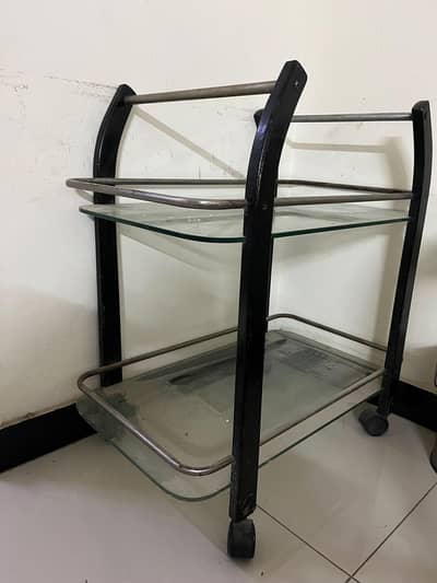 Movable Glass Tea/Serving Trolley (Used)