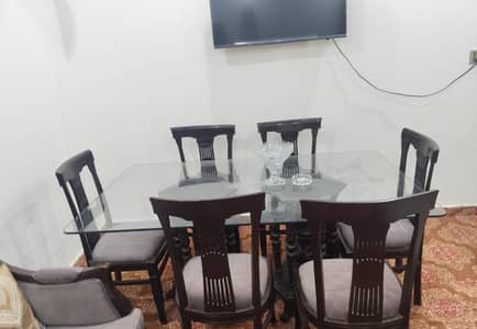 Glass Top Dining Table with 6 Chairs
