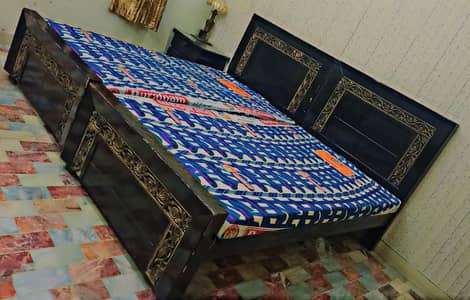 Single wooden Beds With DuraFoam Genuine Mattresses